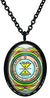My Altar Solomons 3rd Pentacle of Venus to Attract Love, Respect & Admiration Black Stainless Steel Pendant Necklace