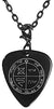 Solomon's 3rd Jupiter Seal Protects from Enemies & Evil Black Guitar Pick Clip Charm on 24" Chain Necklace