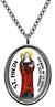 My Altar Saint Hilda Patron of Learning and Self Worth Silver Stainless Steel Pendant Necklace