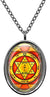 Solomons 2nd Pentacle of Mars for Regenerative Power Silver Stainless Steel Pendant Necklace