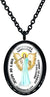 My Altar Archangel Sandalphon Gift of Music Protected by Angels Black Steel Pendant Necklace