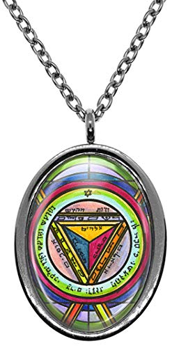 My Altar Solomons 7th Pentacle of The Saturn to Make Others Tremble at Your Words Silver Stainless Steel Pendant Necklace