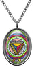 My Altar Solomons 7th Pentacle of The Saturn to Make Others Tremble at Your Words Silver Stainless Steel Pendant Necklace