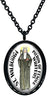 My Altar Saint Walburga Patron of Female Writers Black Stainless Steel Pendant Necklace