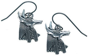Abubis Ancient Egyptian Dog God Charms 7/8" Titanium Earrings Hypoallergenic for Sensitive Ears