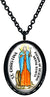 My Altar Saint Christina Patron for Mental Illness Black Stainless Steel Pendant Necklace