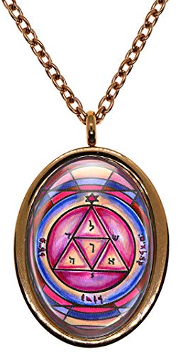Solomons 3rd Pentacle of Mars for Undermining Ones Enemies Rose Gold Stainless Steel Pendant Necklace