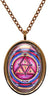 Solomons 3rd Pentacle of Mars for Undermining Ones Enemies Rose Gold Stainless Steel Pendant Necklace