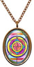 My Altar Solomons 5th Pentacle of The Saturn for Protection of Home from Theft Rose Gold Stainless Steel Pendant Necklace