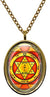 Solomons 2nd Pentacle of Mars for Regenerative Power Gold Stainless Steel Pendant Necklace