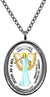 My Altar Archangel Sandalphon Gift of Music Protected by Angels Silver Steel Pendant Necklace