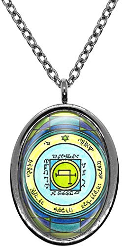 My Altar Solomons 5th Pentacle of The Sun to Quickly Transport Anywhere Silver Stainless Steel Pendant Necklace