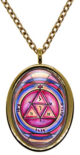Solomons 3rd Pentacle of Mars for Undermining Ones Enemies Gold Stainless Steel Pendant Necklace