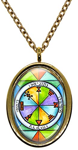 My Altar Solomons 1st Jupiter Seal for Business Success Gold Stainless Steel Pendant Necklace