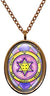 My Altar Solomons 2nd Jupiter Seal for Honor Wealth Peace Rose Gold Stainless Steel Pendant Necklace