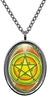 Solomons 1st Pentacle of The Mercury for Personal Magnetism Silver Stainless Steel Pendant Necklace