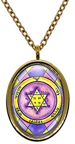 My Altar Solomons 2nd Jupiter Seal for Honor Wealth Peace Gold Stainless Steel Pendant Necklace