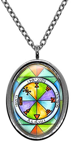 My Altar Solomons 1st Jupiter Seal for Business Success Silver Stainless Steel Pendant Necklace