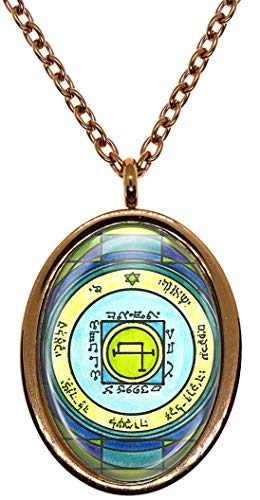 My Altar Solomons 5th Pentacle of The Sun to Quickly Transport Anywhere Rose Gold Stainless Steel Pendant Necklace