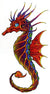 Red Seahorse Watercolor Temporary Tattoos 2 Sheets