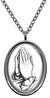 My Altar Praying Hands Black Stainless Steel Pendant Necklace