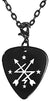 Oya Orisha of Change & Transformation Veve Voodoo Black Guitar Pick Clip Charm on 24" Chain Necklace