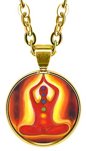 Kundalini Chakra 5/8" Mini Stainless Steel Gold Pendant Necklace