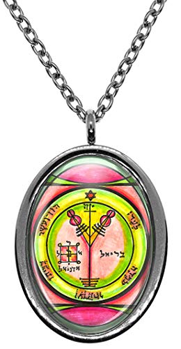My Altar Solomons 4th Jupiter Seal for Wealth & Honor Silver Stainless Steel Pendant Necklace