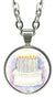 Birthday Cake 5/8" Mini Stainless Steel Silver Pendant Necklace