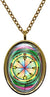 Solomons 6th Pentacle of Mars for All-encompassing Protection Gold Stainless Steel Pendant Necklace