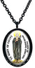 My Altar Saint Mary of Egypt for Overcoming Addiction Black Stainless Steel Pendant Necklace