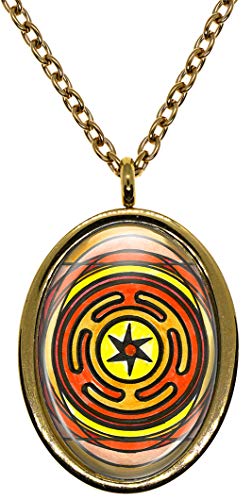 My Altar Goddess Hecates Wheel of Magic Gold Stainless Steel Pendant Necklace