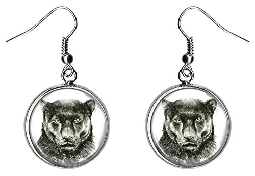 Black Panther Hypoallergenic Stainless Steel Silver Earrings