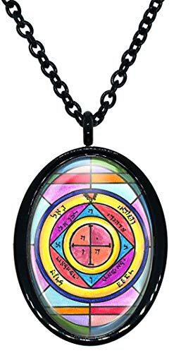 My Altar Solomons 5th Pentacle of The Saturn for Protection of Home from Theft Black Stainless Steel Pendant Necklace