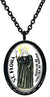 My Altar Saint Flora Patron for Victims of Betrayal Black Stainless Steel Pendant Necklace