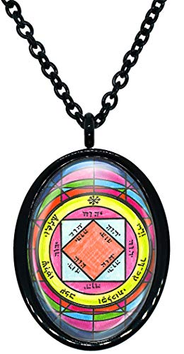 My Altar Solomons 3rd Pentacle of The Sun to Attract Renown, Glory, Riches Black Stainless Steel Pendant Necklace