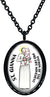 My Altar Saint Gianna Patron of The Pro Life Movement Black Stainless Steel Pendant Necklace
