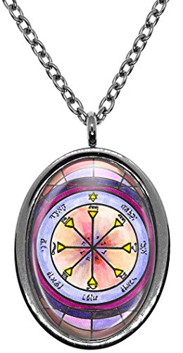 My Altar Solomons 4th Pentacle of The Sun for Seeing The Reality in Others Silver Stainless Steel Pendant Necklace