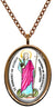 My Altar Saint Margaret of Antioch Patron of Pregnancy Protection Rose Gold Stainless Steel Pendant Necklace