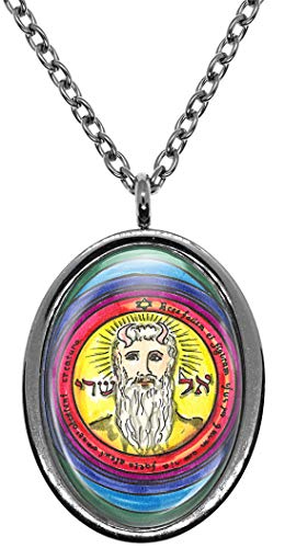 My Altar Solomons 1st Pentacle of The Sun El Shaddai Grants All Things Desired Silver Stainless Steel Pendant Necklace