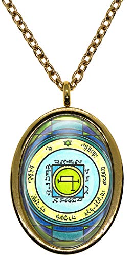 My Altar Solomons 5th Pentacle of The Sun to Quickly Transport Anywhere Gold Stainless Steel Pendant Necklace