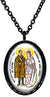 My Altar Blessed Karl & Empress Zita Patrons of Soulmates Gold Black Stainless Steel Pendant Necklace
