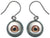 Small Brown Glass Eye Ball Steel Charm and Titanium Earrings Hypoallergenic for Sensitive Ears