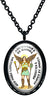 My Altar Archangel St Gabriel Gods Messages Protected by Angels Black Steel Pendant Necklace