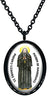 My Altar Saint Francis Cabrini Patron of Immigrants Black Stainless Steel Pendant Necklace