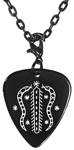 Aida Wedo Cosmic Protector Blessings Veve Voodoo Black Guitar Pick Clip Charm on 24" Chain Necklace
