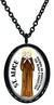 My Altar Saint Alice Patron for Protecting The Blind & Paralyzed Black Stainless Steel Pendant Necklace