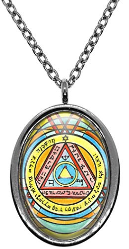 My Altar Solomons 6th Pentacle of The Sun for Invisibility Silver Stainless Steel Pendant Necklace