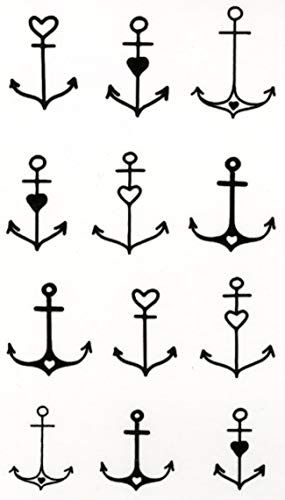 Mini Nautical Yacht Anchors Waterproof Temporary Tattoos 2 Sheets
