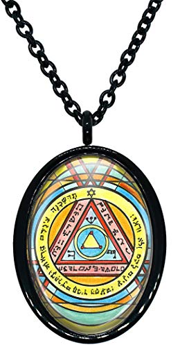 My Altar Solomons 6th Pentacle of The Sun for Invisibility Black Stainless Steel Pendant Necklace